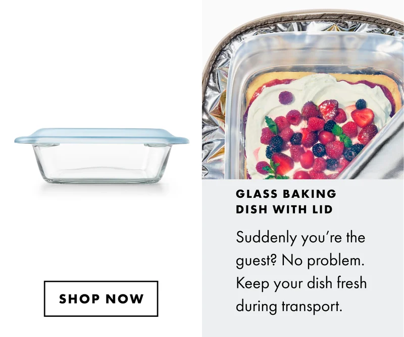 Glass baking dish with lid