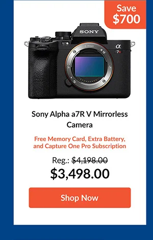 Sony Alpha a7R V Mirrorless Camera  Free Memory Card, Extra Battery, and Capture One Pro Subscription