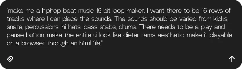 make me a hiphop beat music 16 bit loop maker. I want there to be 16 rows of tracks where I can place the sounds. The sounds should be varied from kicks, snare, percussions, hi-hats, bass stabs, drums. There needs to be a play and pause button. make the entire ui look like dieter rams aesthetic. make it playable on a browser through an html file.