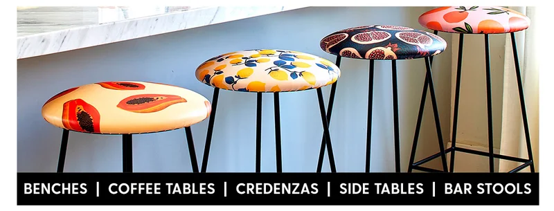 Benches | Coffee Tables | Credenzas | Side Tables | Bar Stools