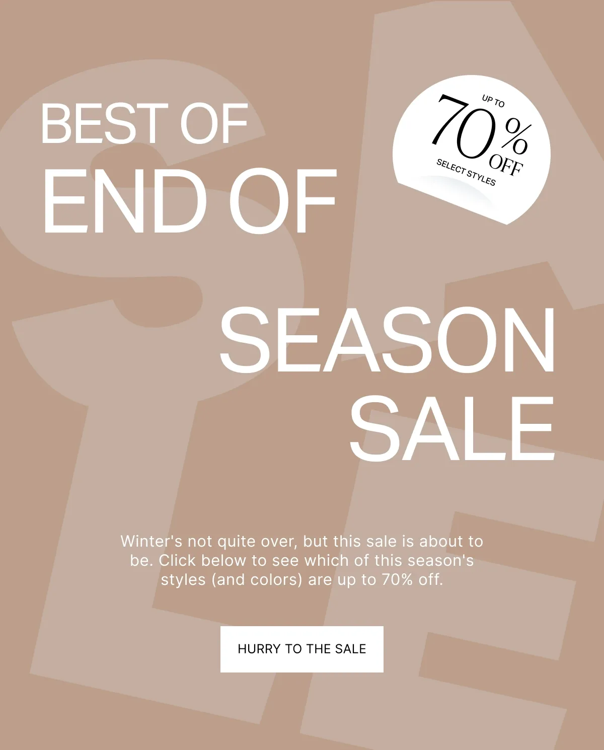 HURRY TO THE SALE