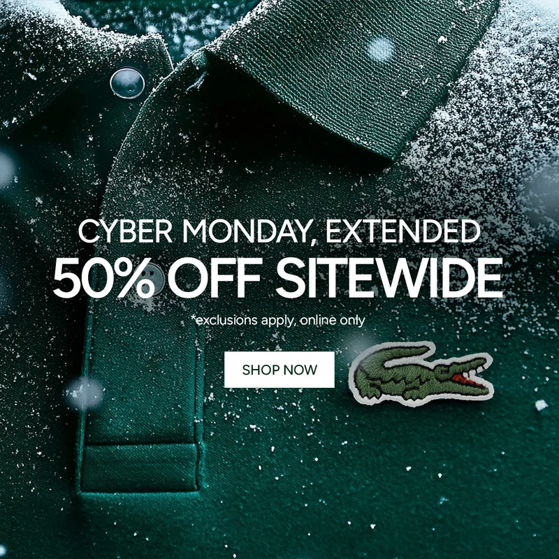 Cyber Monday. EXTENDED. 50% Off Sitewide.*