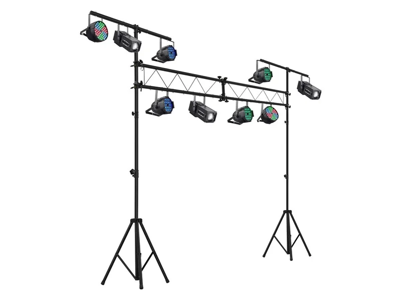 Stage Right 12.5ft Lighting Stand System with Truss, 200 lbs. Capacity and 4ft T-bars
