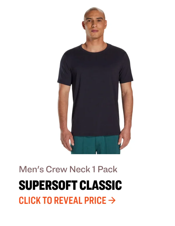 Men's crew neck 1 pack Men's crew neck undershirt 2 pack supersoft Classic supersoft Click to reveal price Click to reveal price