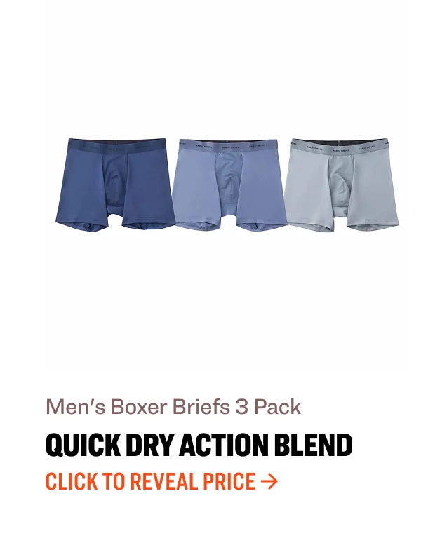 Men's Boxer Briefs 3 Pack Men's Boxer Briefs 2 Pack quick dry action blend superfit Click to reveal price Click to reveal price