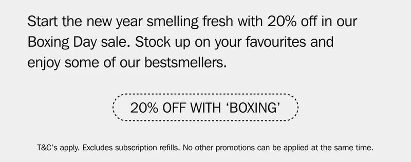 Boxing Day Sale now on - 20% off