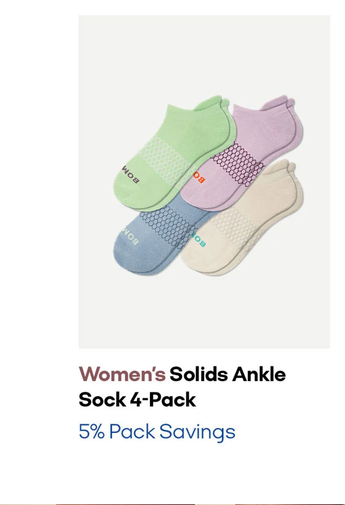 Women's Solids Ankle Sock 4-Pack 5% Pack Savings