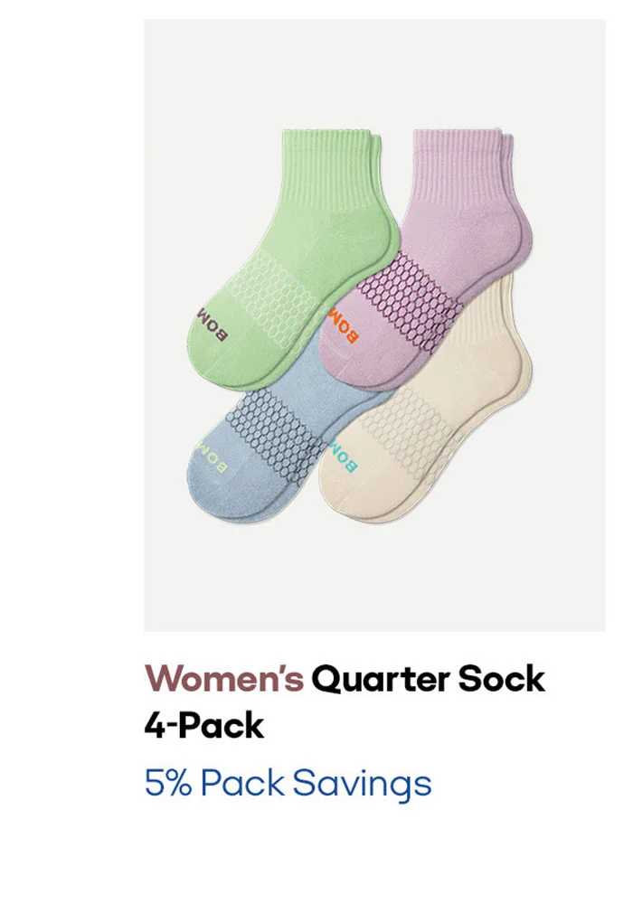 Women's Quarter Sock 4-Pack 5% Pack Savings