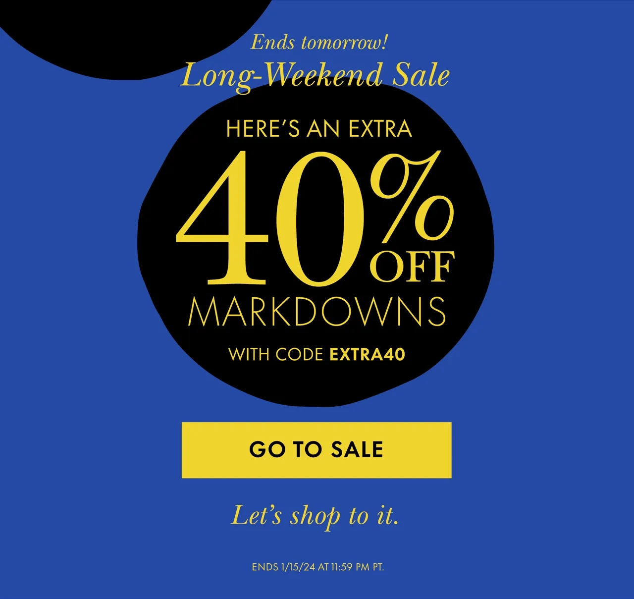 Long-Weekend Sale