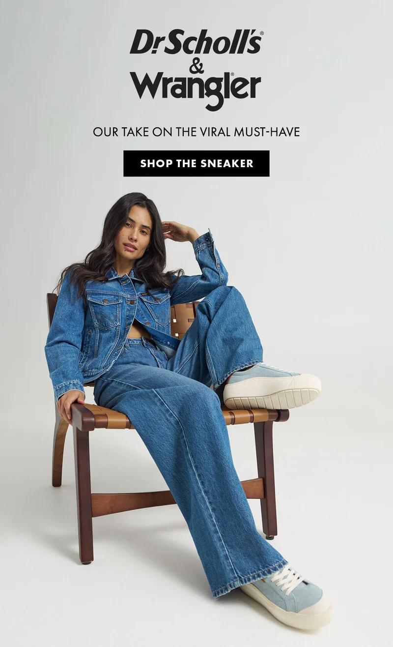 DrScholl's & Wrangler Our take on the viral must-have Shop the Sneaker