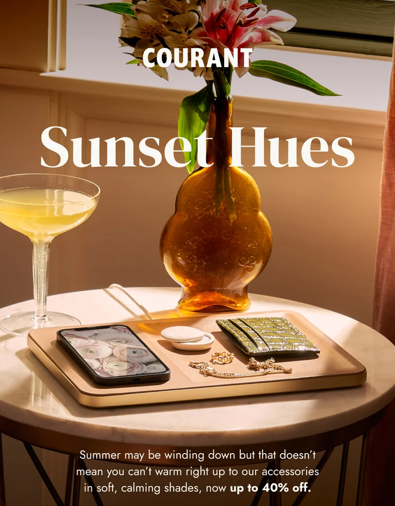 Sunset Hues Summer may be winding down but that doesn’t mean you can’t warm right up to our accessories in soft, calming shades, now up to 40% off.
