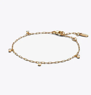 Pandora Era Bezel Lab-Grown Diamond Dangle Paperclip Chain Bracelet Pandora Era Bezel Lab-Grown Diamond Dangle Paperclip Chain Bracelet