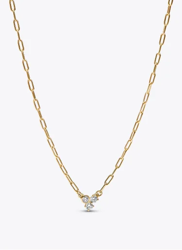 Pandora Era Lab-Grown Diamond Cluster Paperclip Chain Necklace Pandora Era Lab-Grown Diamond Cluster Paperclip Chain Necklace
