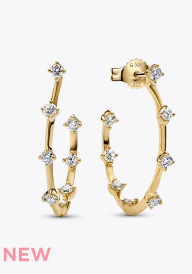 Pandora Era Lab-Grown Diamond Station Hoop Earrings Pandora Era Lab-Grown Diamond Station Hoop Earrings