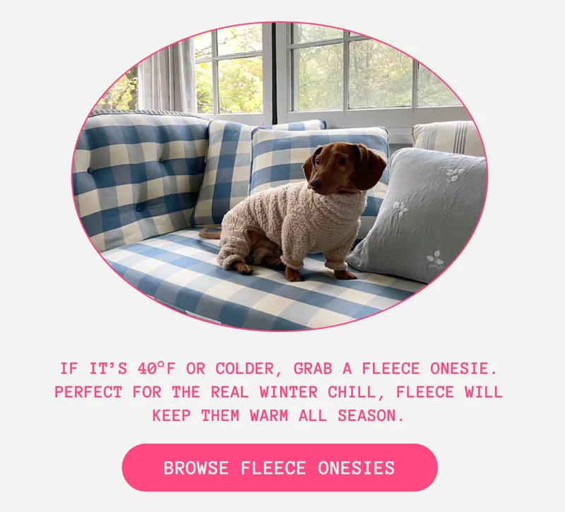 If it’s 40°F or colder, grab a fleece onesie.