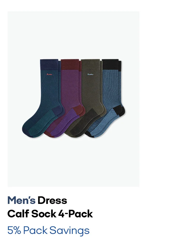 Men's Dress Calf Sock 4-Pack 5% Pack Savings
