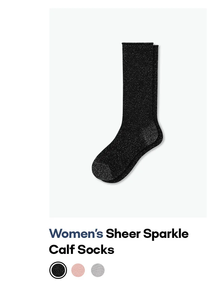Women's Sheer Sparkle Calf Socks