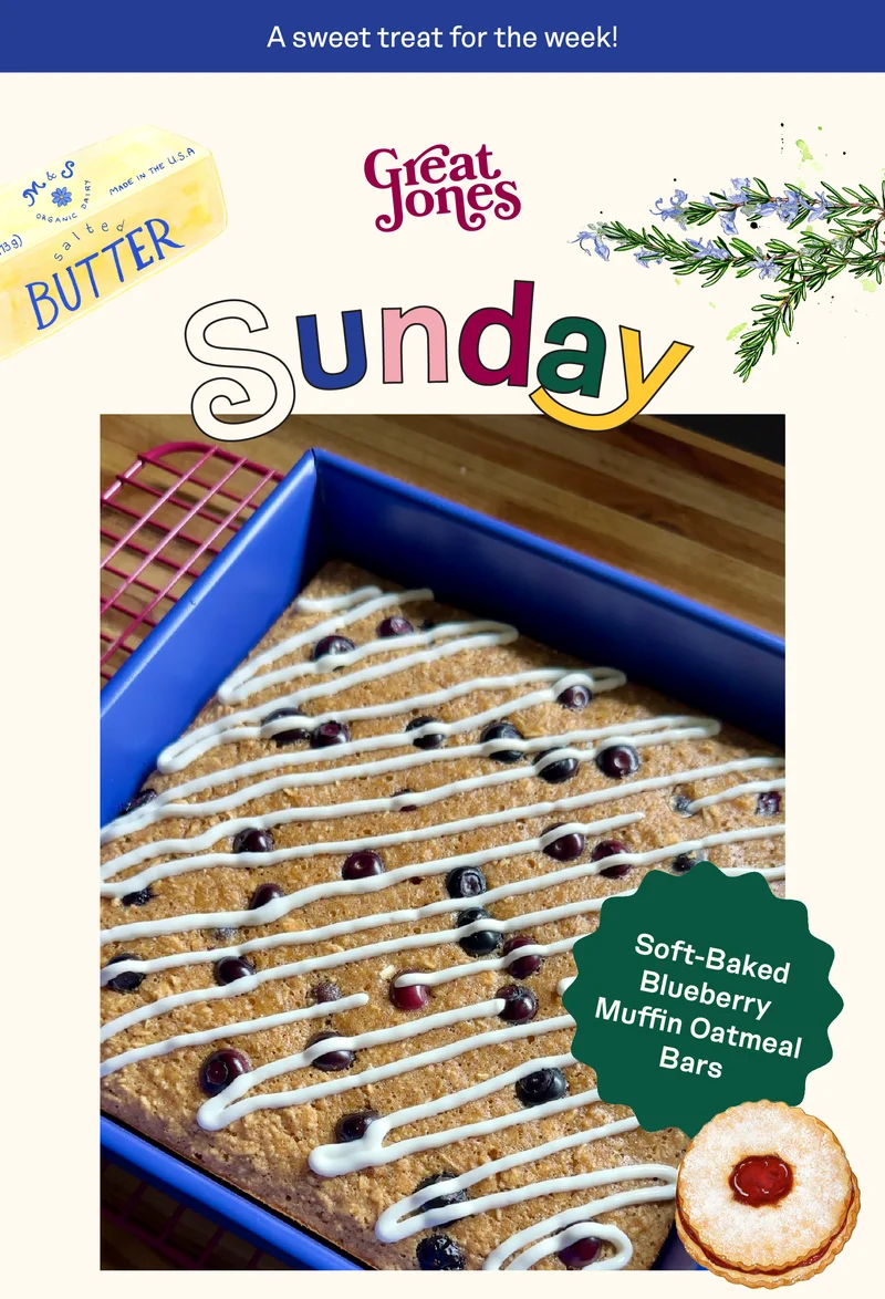 Sunday Meal Prep - Soft-baked blueberry muffin oatmeal bars