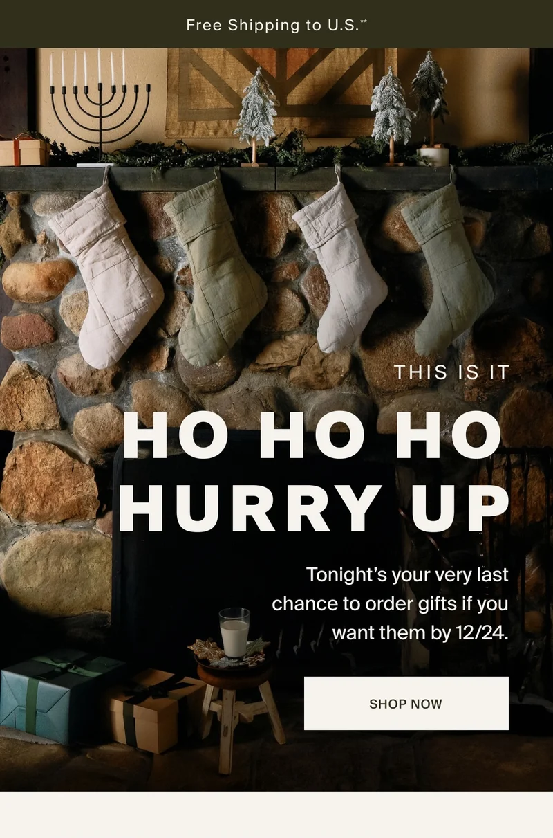 Hurry up, tonight's your last chance to order gifts if you want them by 12/24
