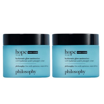 philosophy supersize 4oz. water cream hyaluronic glow moisturizer duo