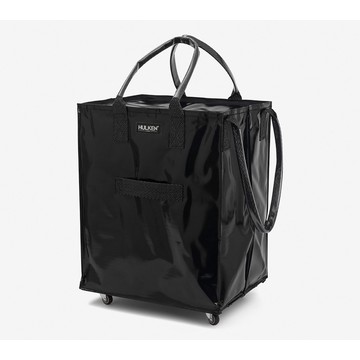 Hulken Large Rolling Tote Bag with Zip Top & Button Closure