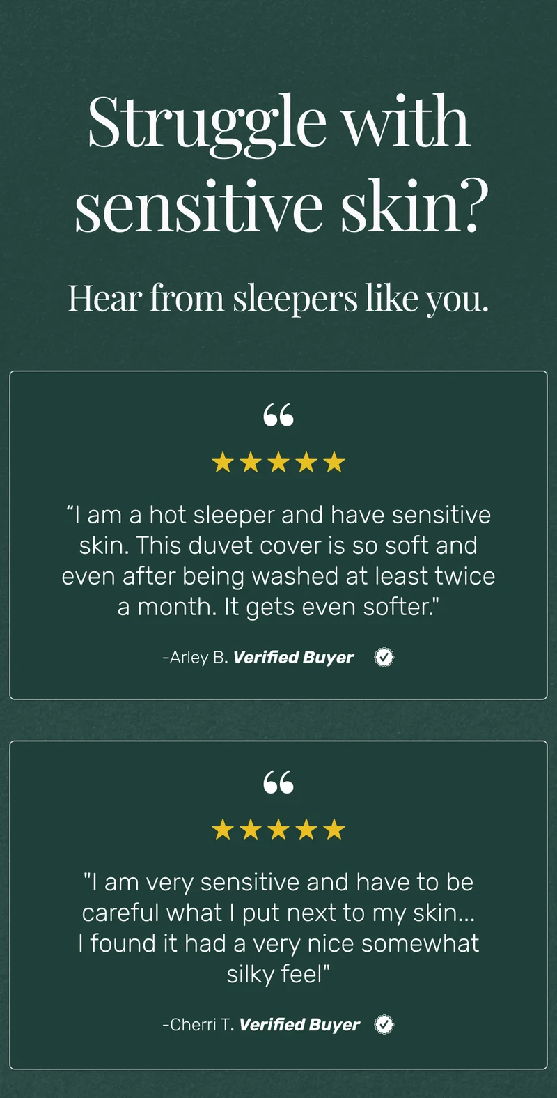 Struggle with sensitive skin? Hear from sleepers like you.