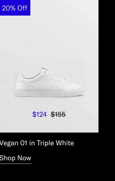 Vegan 01 in Triple White. Shop Now