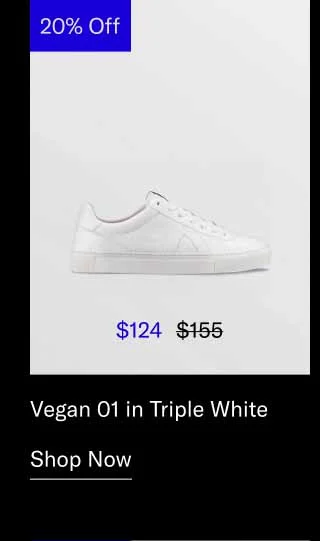 Vegan 01 in Triple White. Shop Now