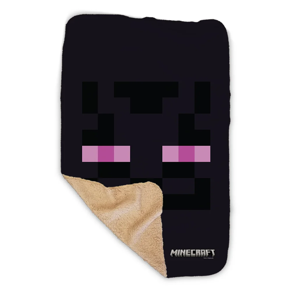 Image of Minecraft Enderman Eyes Sherpa Blanket