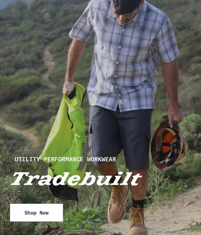 Tradebuilt. Utility Performance Workwear. Shop Now.