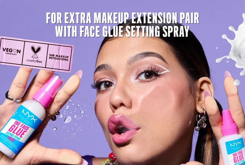 FOR EXTRA MAKEUP EXTENSION PAIR WITH FACE GLUE SETTING SPRAY