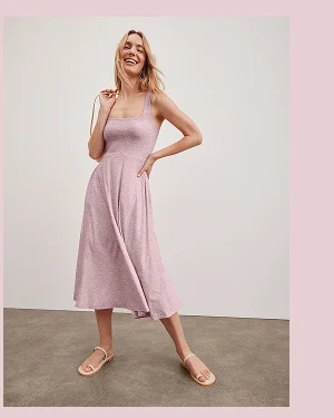 Featherweight At The Ready Square Neck Dress