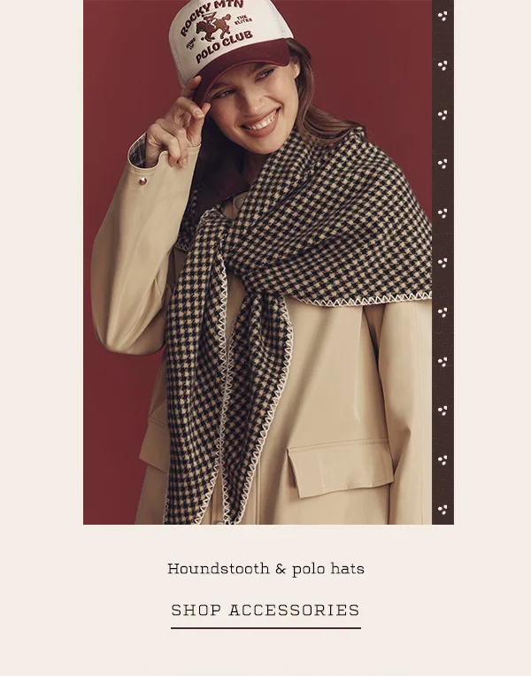 houndstooth and polo hats, shop accessories