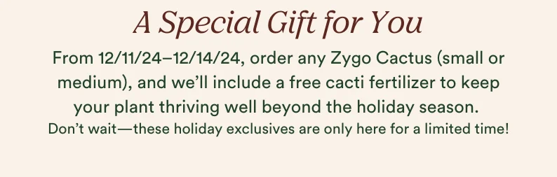 today to 12/14 receive free fertilizer with any zygo purchase
