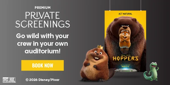 HOPPERS | PRIVATE SCREENING | Go wild with your crew in your own auditorium! | BOOK NOW >