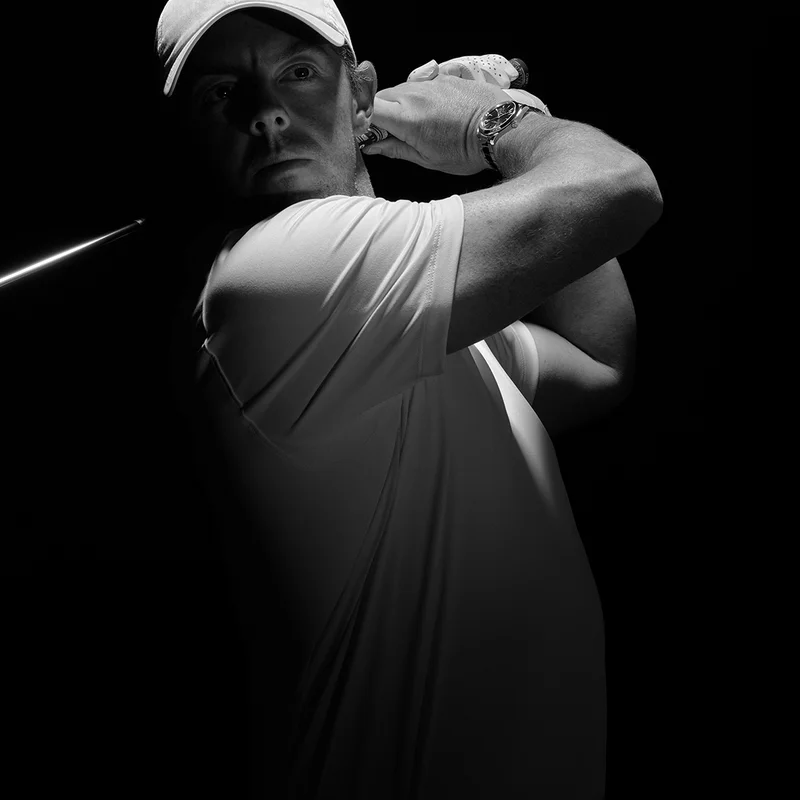 Rory McIlroy with golf club.