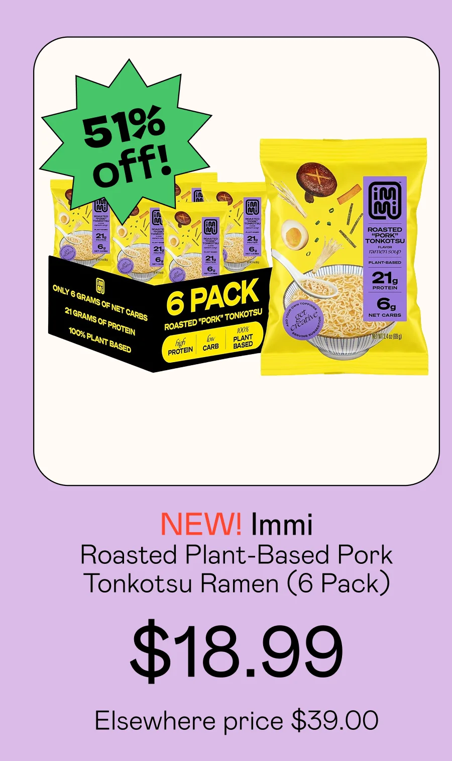 Roasted Plant-Based Pork Tonkotsu Ramen (6 Pack)