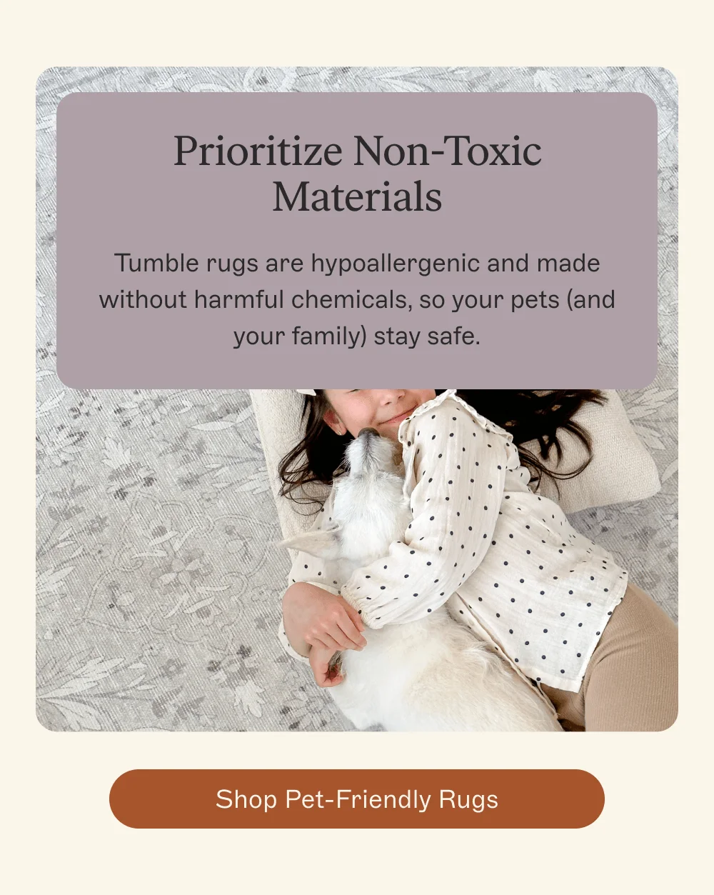 3. Prioritize Non-Toxic Materials [Shop Pet-Friendly Rugs]