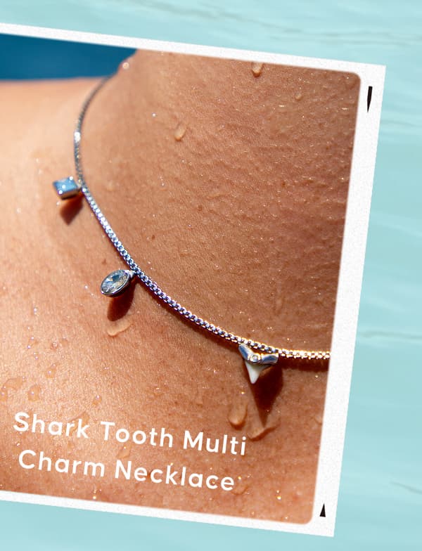 Shark Tooth Multi Charm Necklace