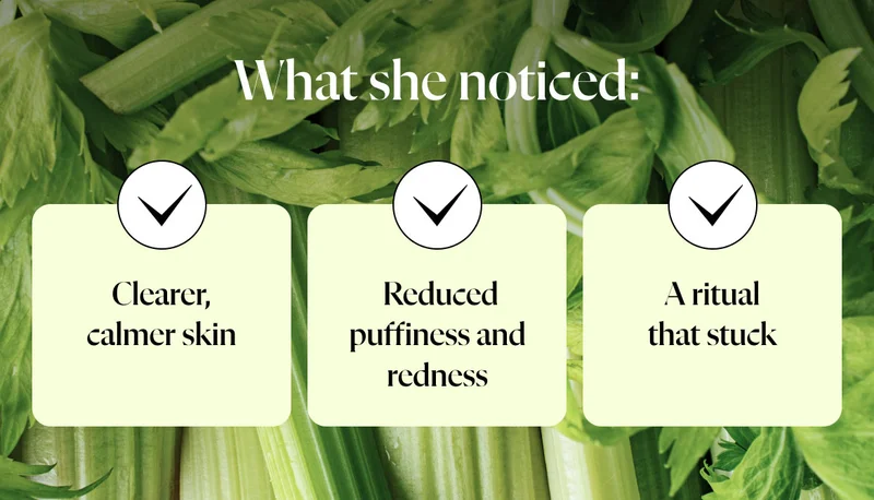 What she noticed:   ✔️ Clearer, calmer skin ✔️ Reduced puffiness and redness  ✔️ A ritual that stuck