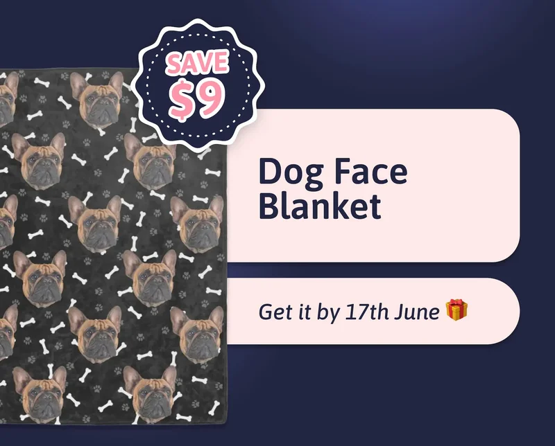 Dog Face Blanket (Save $9) Get it by 17th Jun
