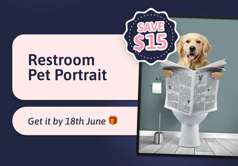Restroom Pet Portrait (Save $15) Get it by 18th Jun