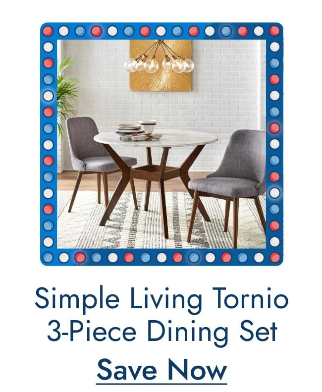 Simple Living Tornio Round 3-piece Dining Set