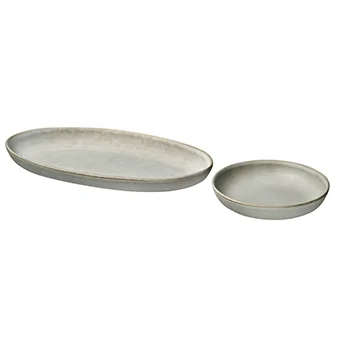 gray serving plate set