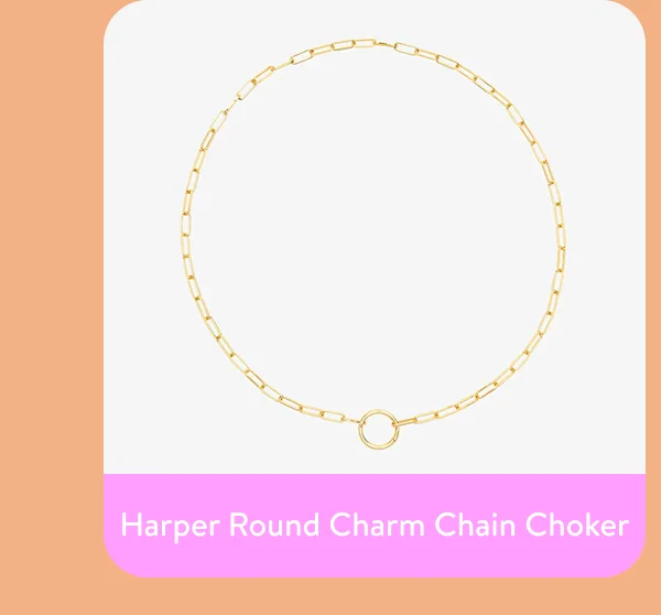 Harper Round Charm Chain Choker