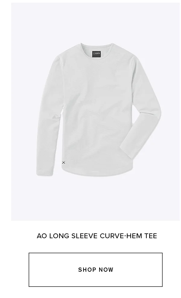 AO Long Sleeve Curve-Hem Tee,