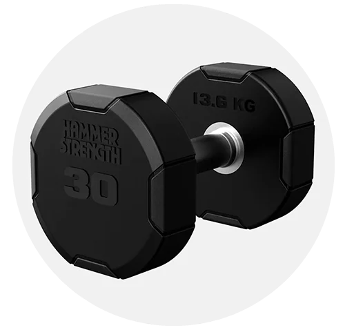 Hammer Strength 4-Sided Rubber Dumbbells