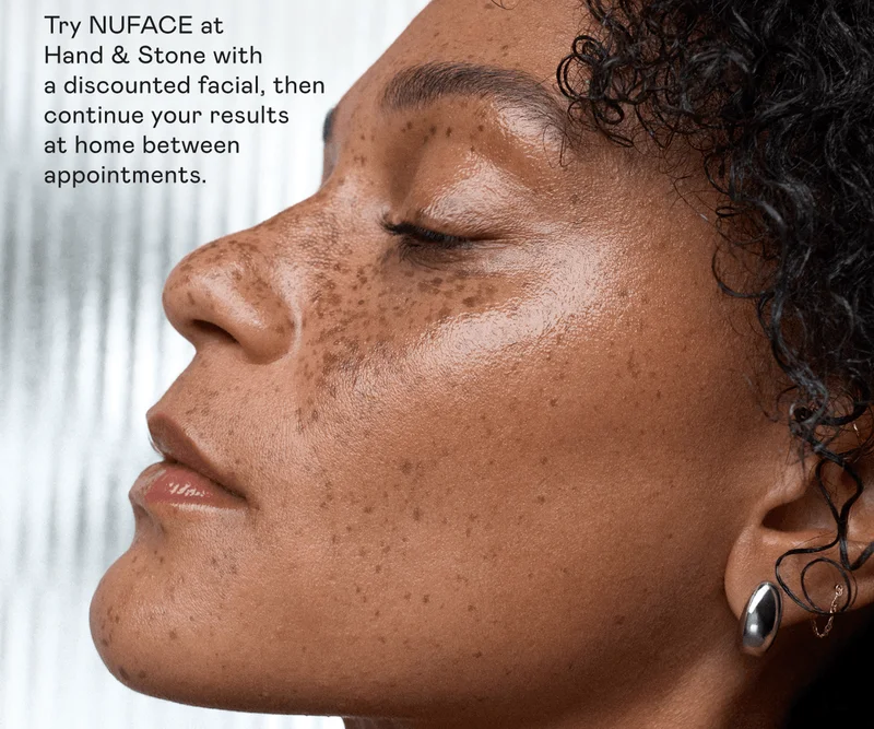 Try NUFACE at Hand & Stone with a discounted facial, then continue your results at home between appointments.
