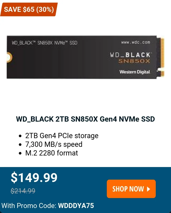 WD_BLACK 2TB SN850X Gen4 NVMe SSD
