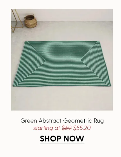 Green Black Abstract Geometric Design Artwork Rug